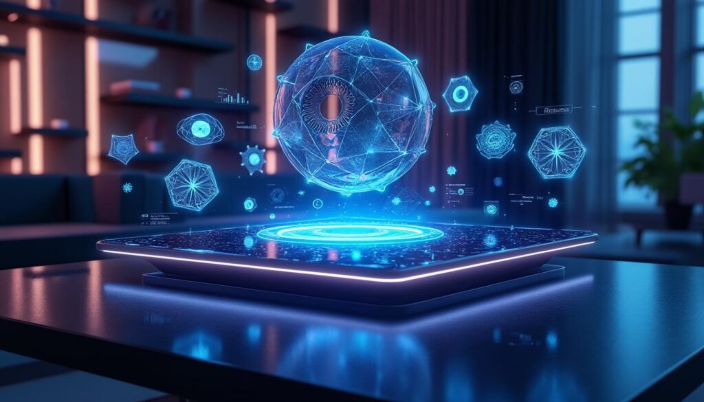 découvrez comment la projection tridimensionnelle de modèles interactifs révolutionne l'écran holographique en offrant une expérience visuelle immersive et innovante.