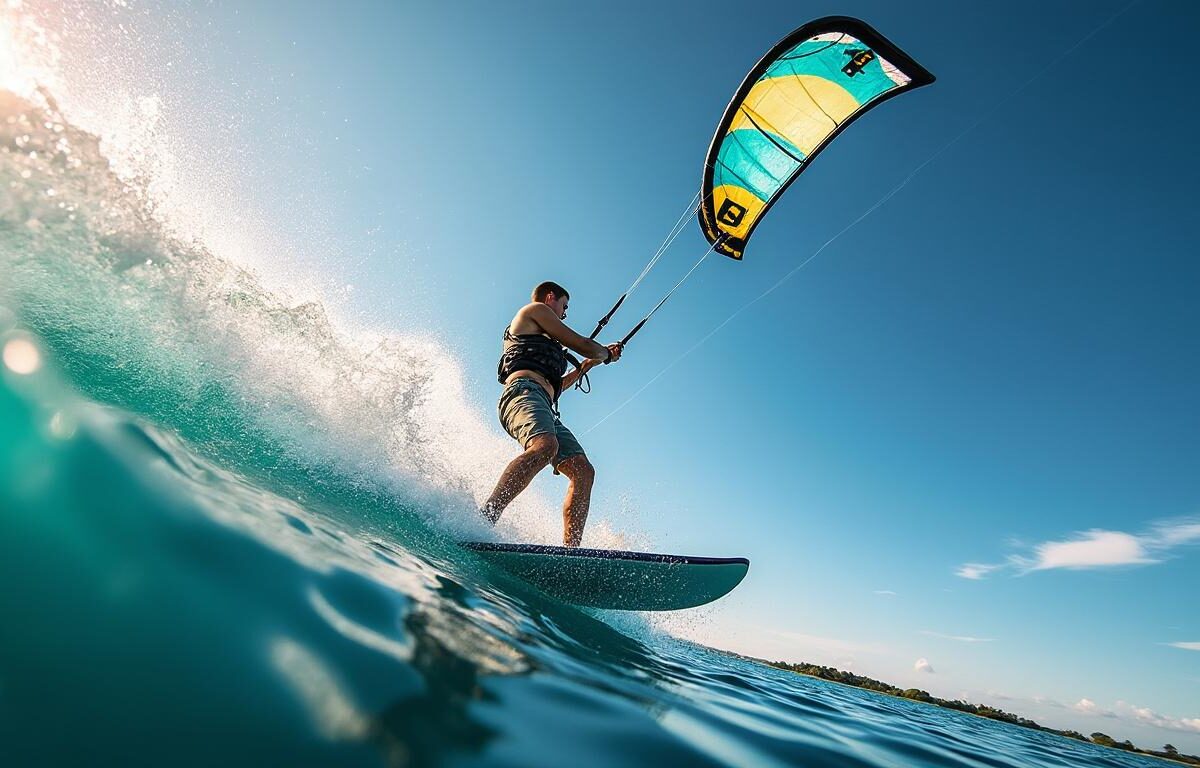 découvrez la puissance de la traction grâce à une voile aérodynamique sur l'eau qui propulse le kitesurf aile pour des sensations uniques et une glisse optimale.