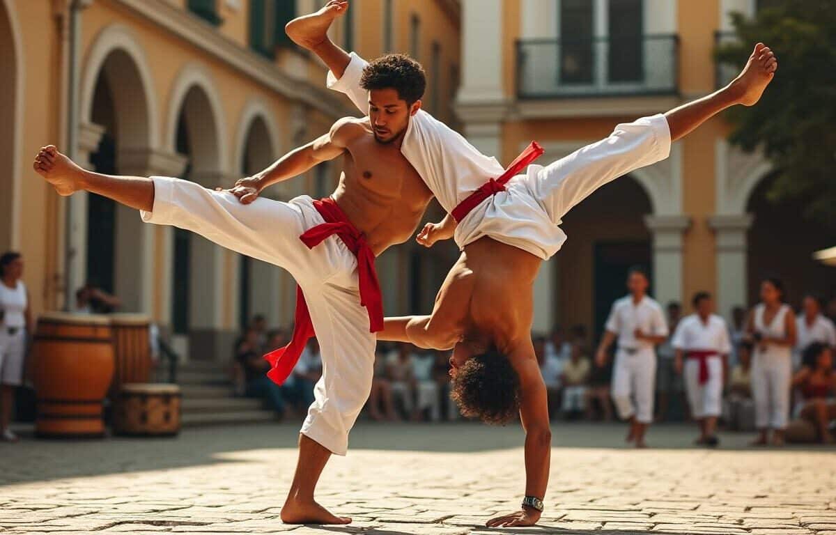 découvrez comment la capoeira brésilienne allie harmonieusement mouvements de lutte et acrobatie pour créer un art martial rythmé et spectaculaire.