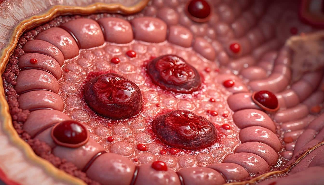 découvrez comment l'ulcération hémorragique de la muqueuse du côlon est à l'origine de la rectocolite hémorragique, une inflammation chronique du rectum et du côlon.