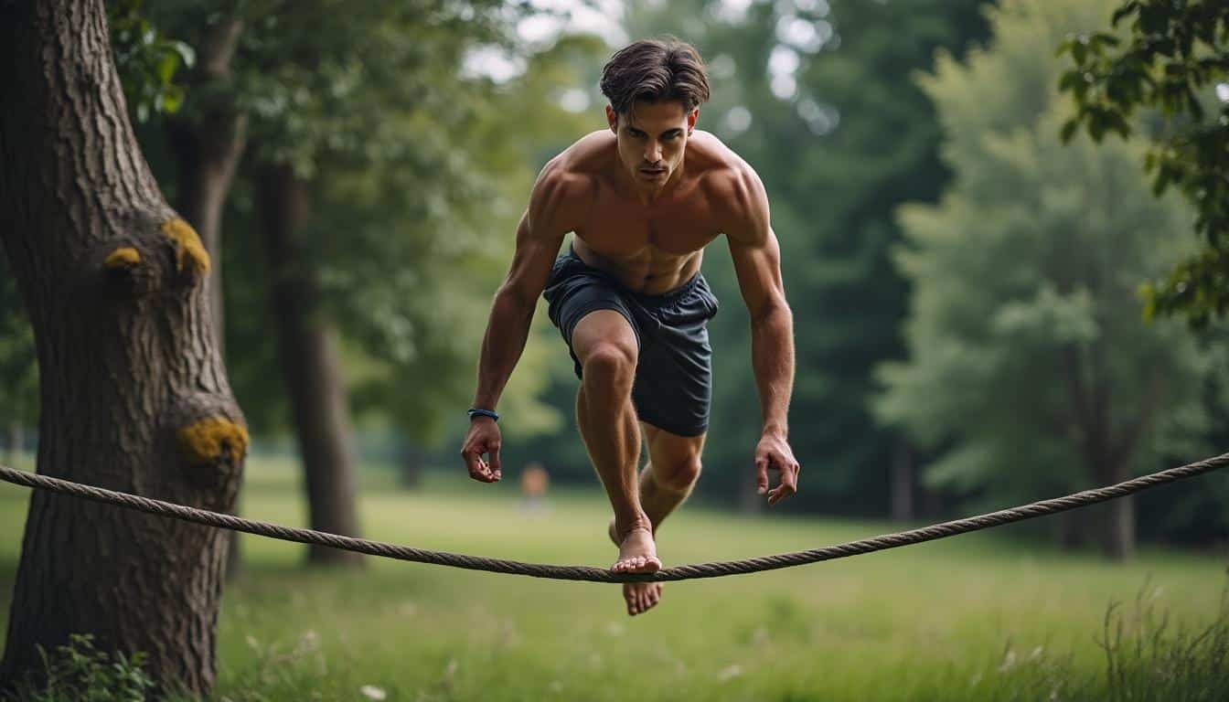 découvrez la marche funambule sur slackline, une activité qui développe concentration et équilibre en marchant sur une sangle tendue.