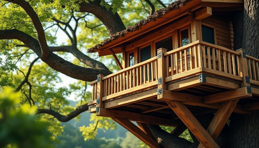 découvrez comment l'ancrage sécurisé des structures en bois dans les branches assure la stabilité et la sécurité des cabanes perchées pour des constructions durables et fiables.