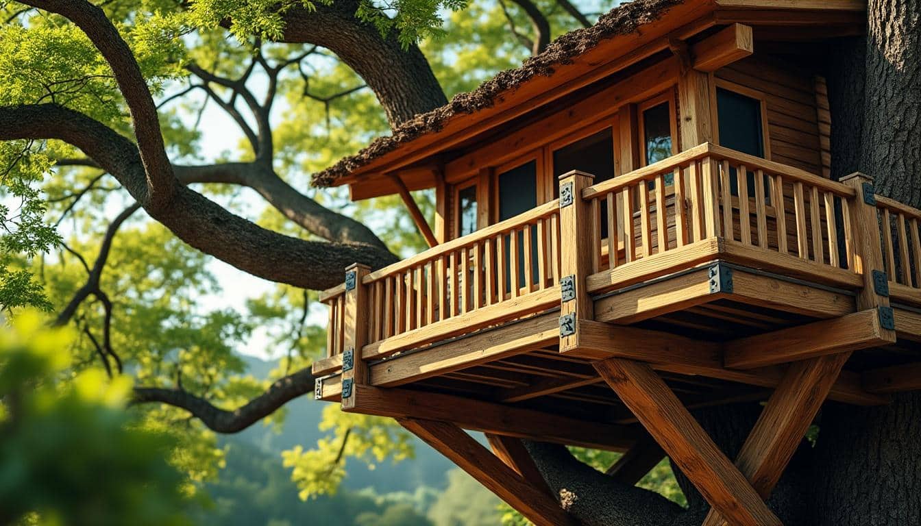 découvrez comment l'ancrage sécurisé des structures en bois dans les branches assure la stabilité et la sécurité des cabanes perchées pour des constructions durables et fiables.