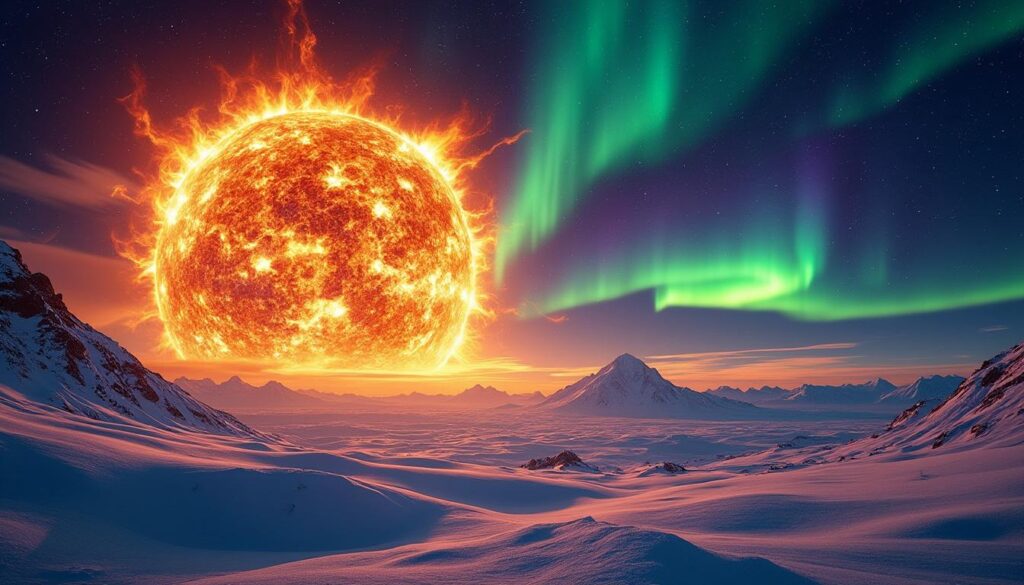 découvrez comment l'apparition magnétique d'orages solaires au-dessus du cercle polaire donne naissance à des aurores boréales spectaculaires, un phénomène naturel fascinant à observer lors de votre voyage.
