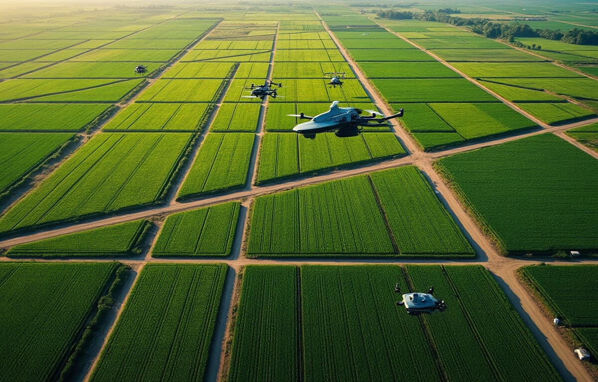 découvrez comment le micro-drone essaim révolutionne l'inspection des vastes zones agricoles grâce à un quadrillage précis et efficace.